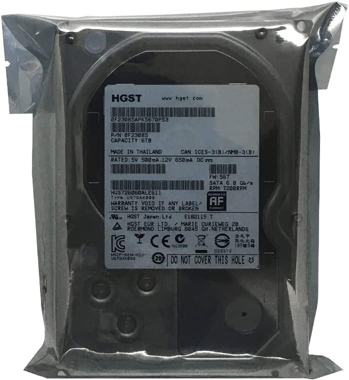 6TB 7200RPM 128MB Cache SATA 6Gb/s 3.5-inch Enterprise Hard Drive Pack of 2 B181