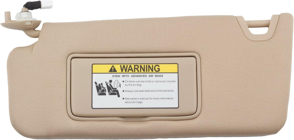 Gray Left Driver Side Sun Visor with Light Compatible with Honda Accord 2008 2009 2010 2011 Pack of 2 T793924