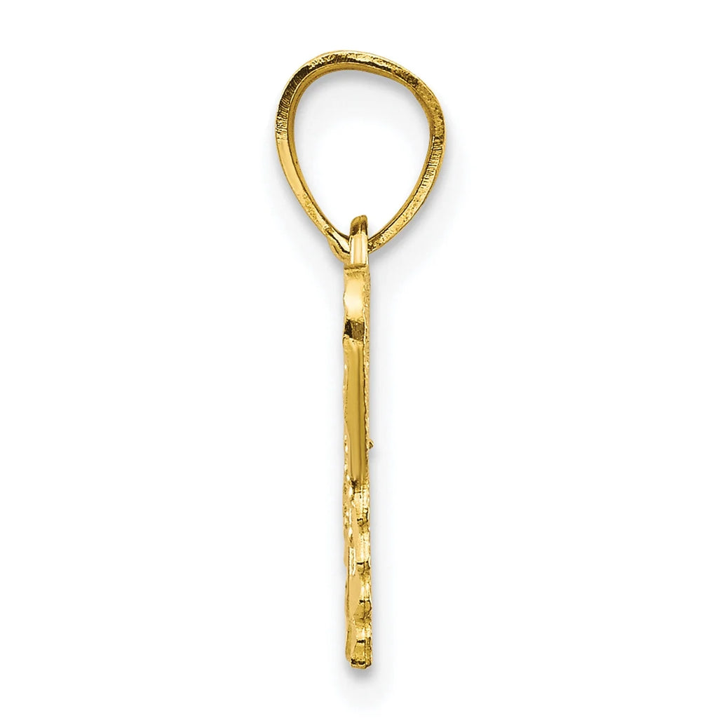 10K Yellow Gold Diamond-Cut Butterfly Pendant Charm R474659