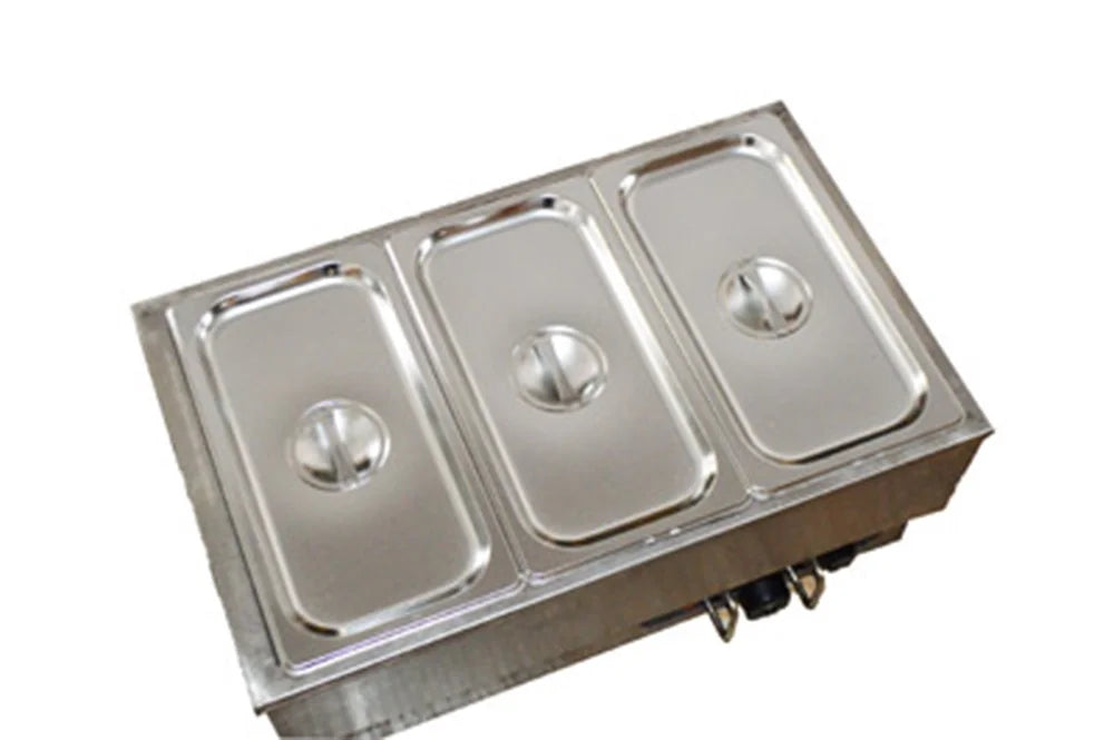 3-Pot Buffet Warmer Steam Table Food Soup Heat Canteen Kitchen Desk Type S40104