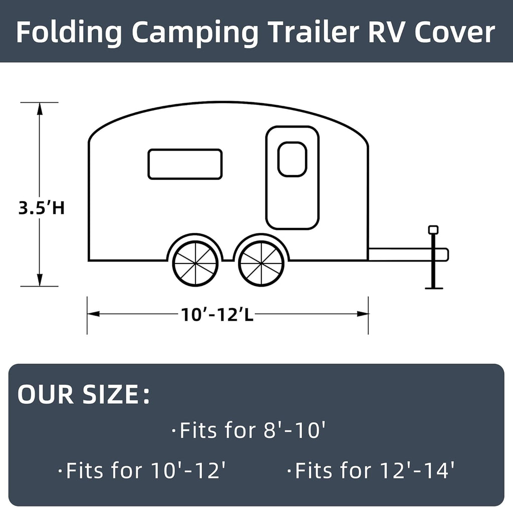 RV Cover Fits 10'-12' Waterproof Ripstop M723359