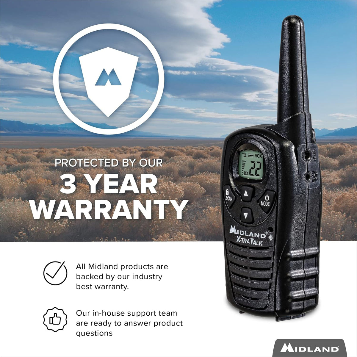 22 Channel FRS Walkie Talkies Two Way Radios, Pair Pack, Black U73949