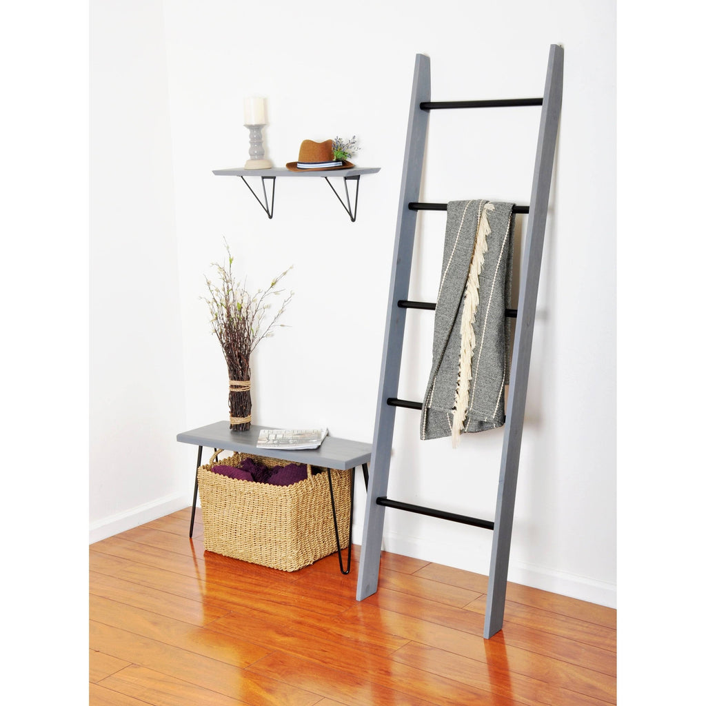 White Washed Wood Bracket Shelf S4686