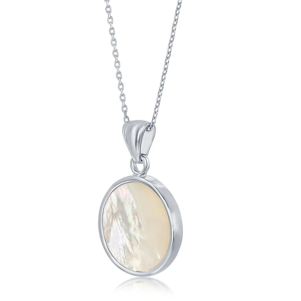 18'' Rose Gold Plated Mother of Pearl Pendant Necklace B341