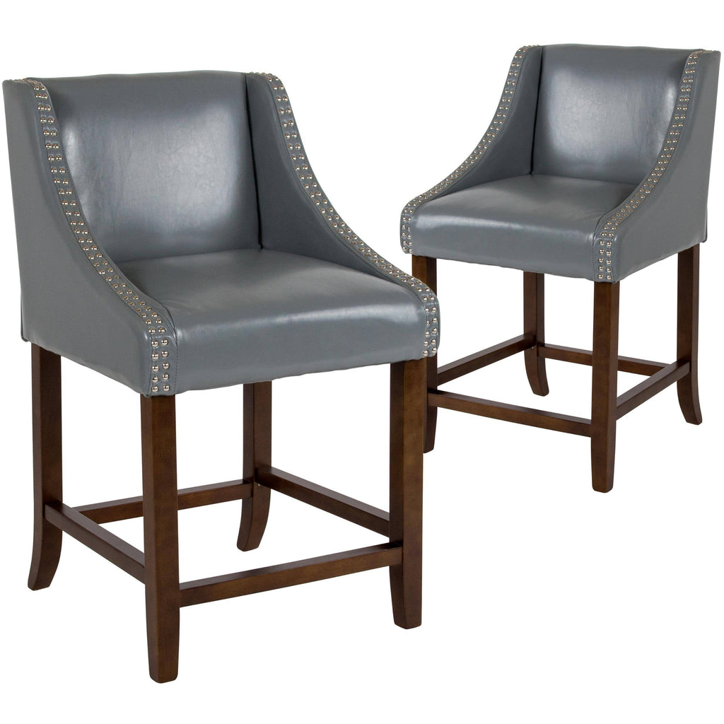 Light Gray Fabric Counter Height Stool T892