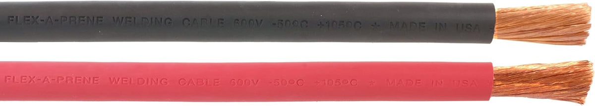 4/0 Gauge AWG Flex-A-Prene Welding/Battery Cable Black & Red 600 V 5 Feet of Each Color F264314