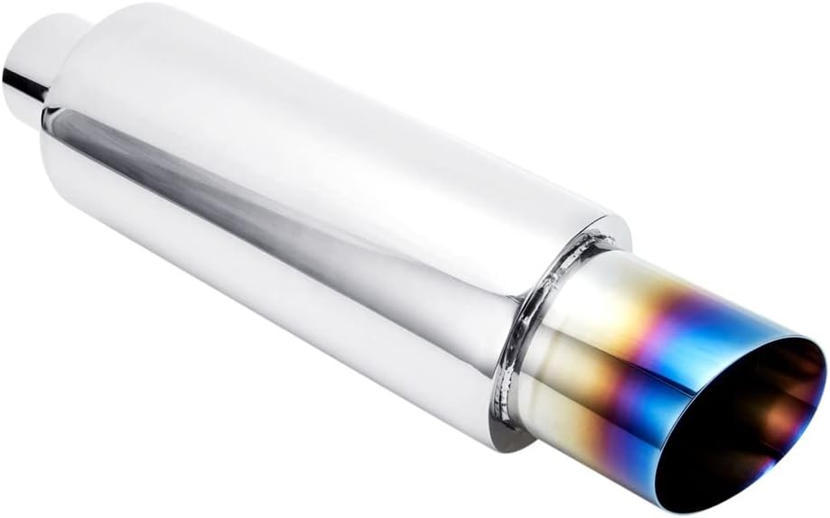 2.25'' Inlet 3'' Outlet Exhaust Burnt Muffler Tip Stainless Steel 14.7'' Length Pack of 2 D39208