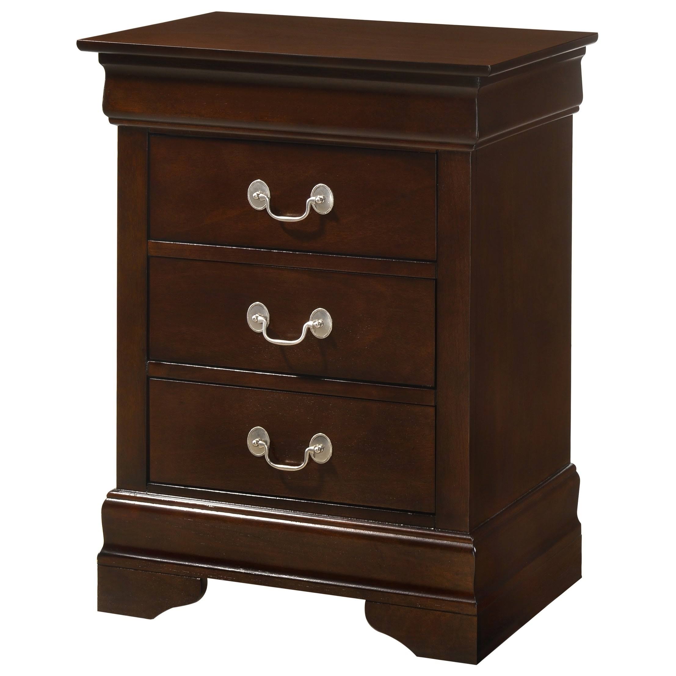 Cappuccino 3-Drawer Nightstand K7329