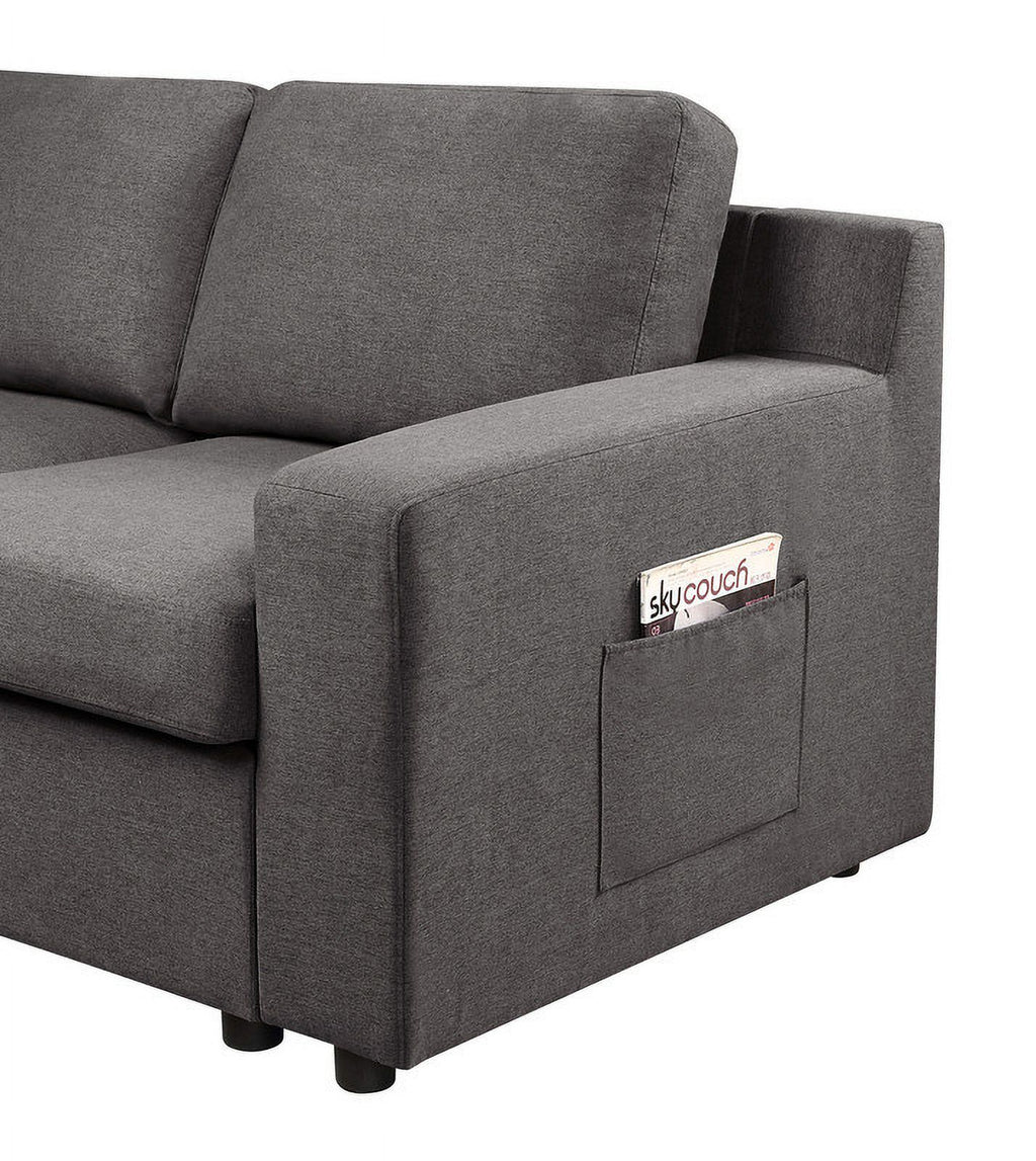 Gray Linen Sectional Sofa Chaise L820