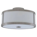 Satin Nickel 16x22 Drum Semi Flush Mount Light F6201