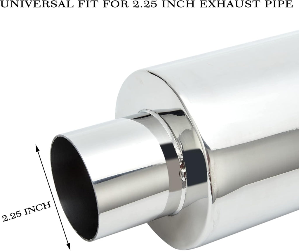 2.25'' Inlet 3'' Outlet Exhaust Burnt Muffler Tip Stainless Steel 14.7'' Length Pack of 2 D39208