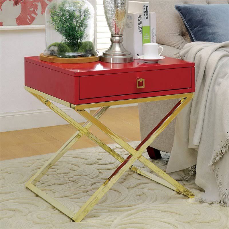 Red Two-Tone End Table N21048