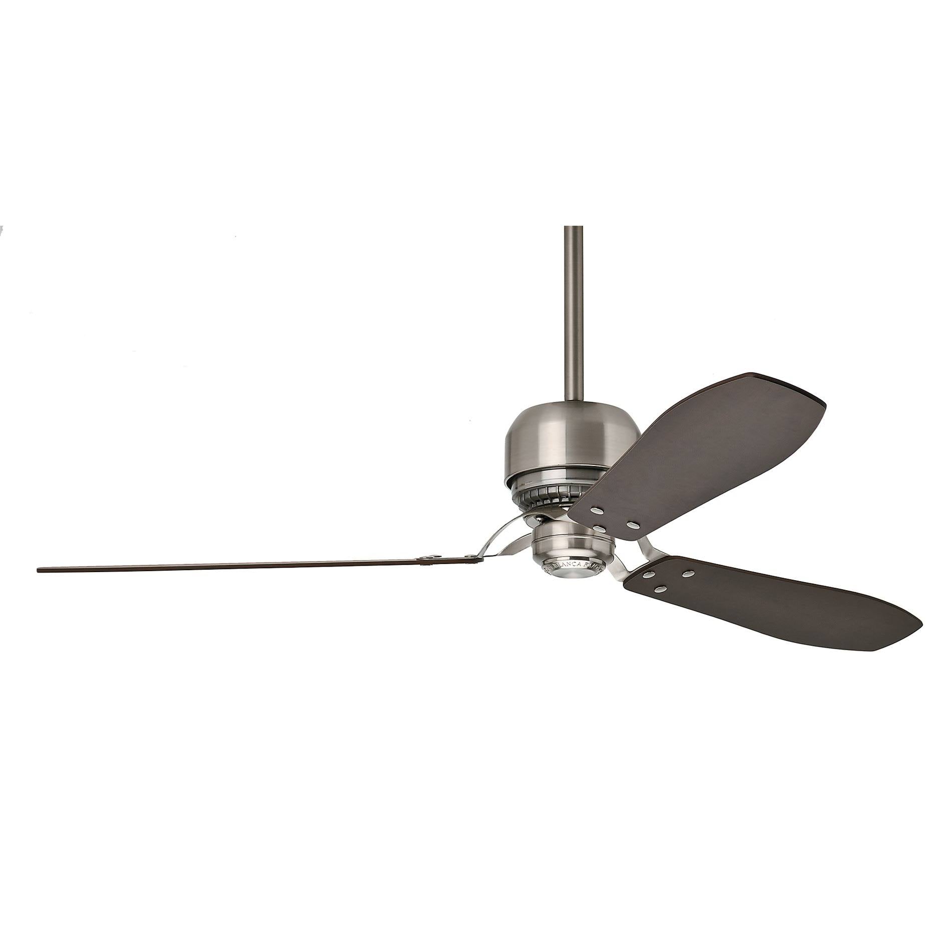 Brushed Nickel Ceiling Fan with Burnt Walnut/Walnut Blades L5180