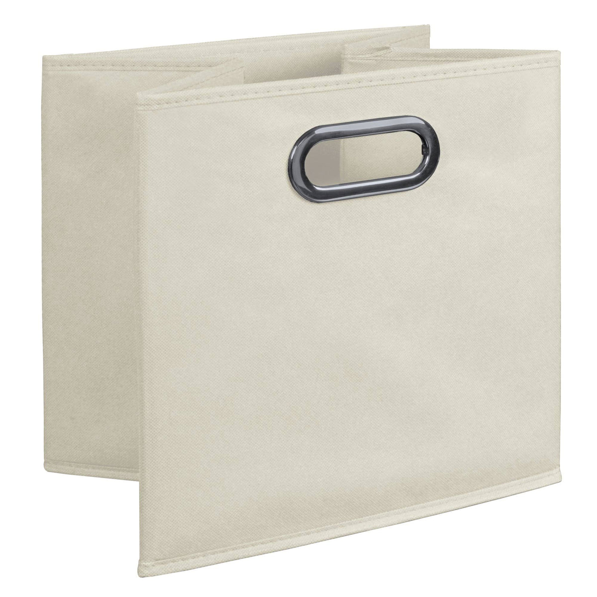 12 Cube Storage Set with 6 Canvas Bins White Wood Grain Natural J8558