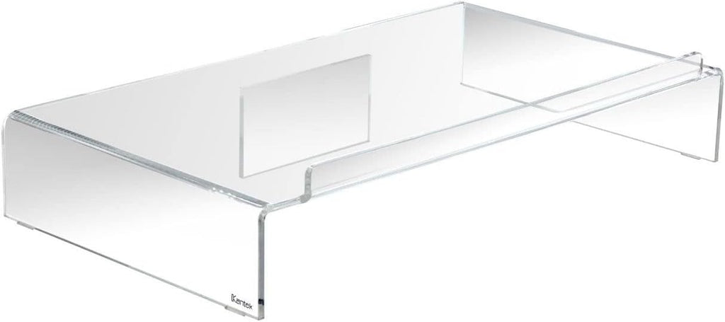 Acrylic Monitor Stand with Keyboard Storage, Clear, Pack of 2 L980