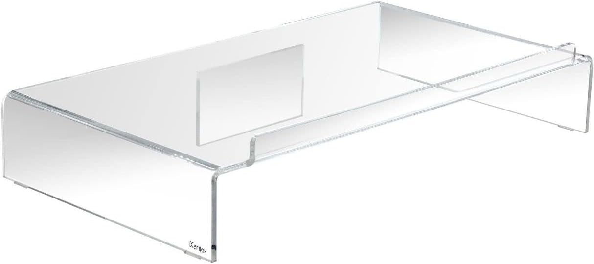 Acrylic Monitor Stand with Keyboard Storage, Clear, Pack of 2 L980