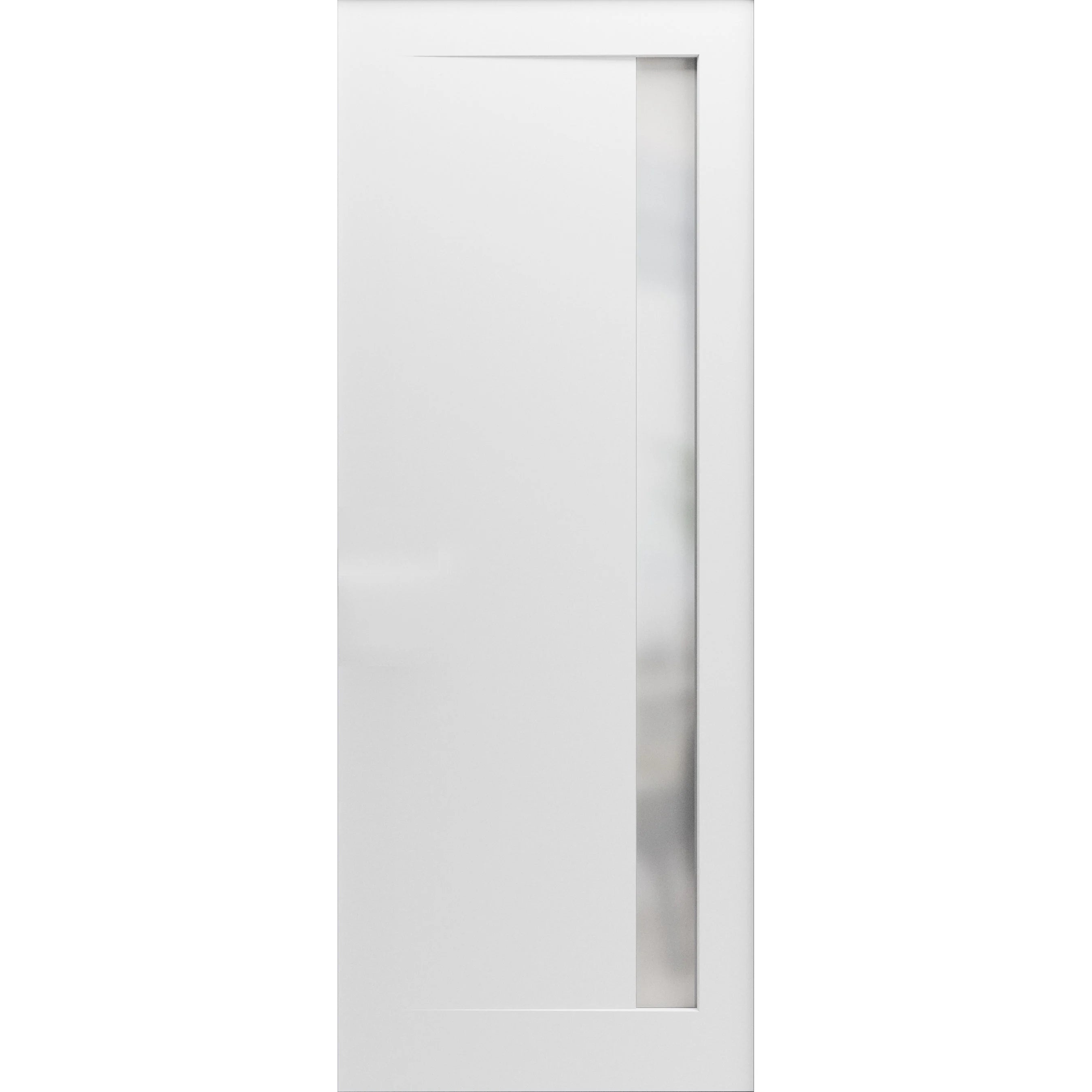 Solid French Double Doors 48 x 84 inches Matte Black with Frosted Glass Wood Solid Panel Frame Trims R115