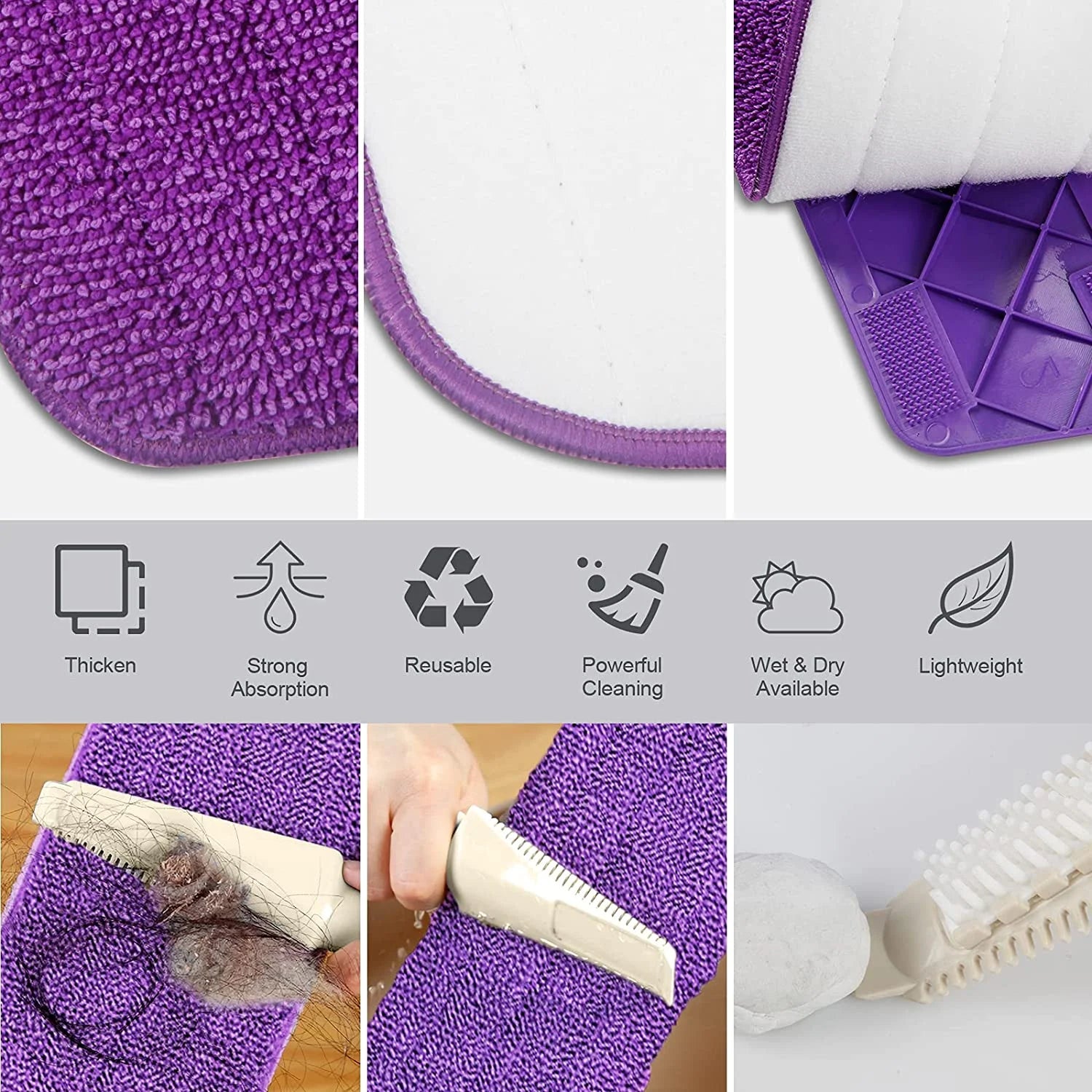 Spray Mop with 550ML Refillable Bottle, 3 Washable Microfiber Pads H26334