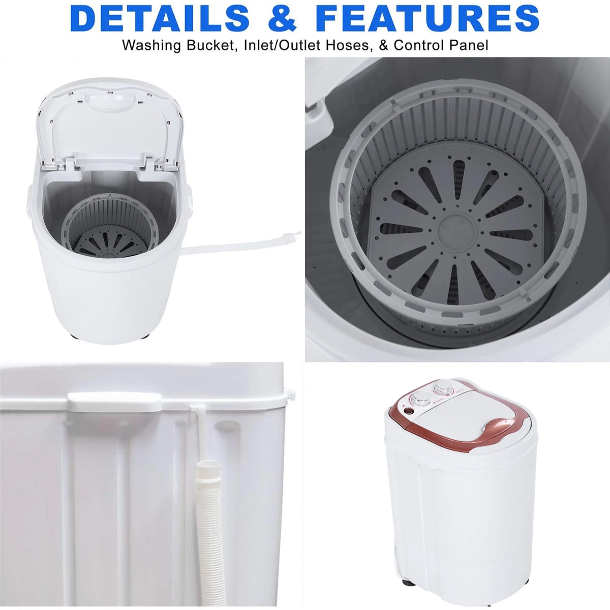 110V Mini Portable Washing Machine Semi-Automatic Laundry Washer Spinner E720654