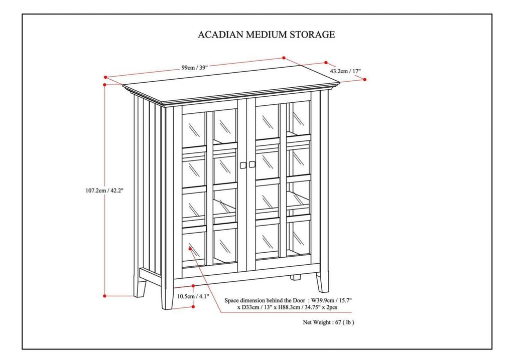 Black Medium Storage Cabinet J981862