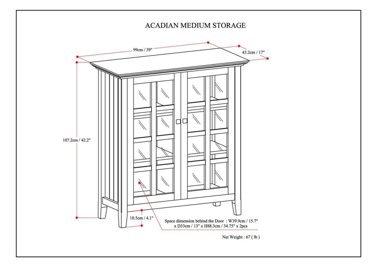 Black Medium Storage Cabinet J981862
