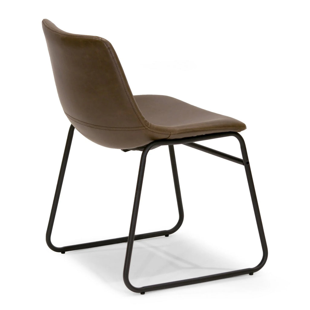 Gray Faux Leather Dining Chairs Set of 2 V381