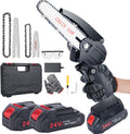 Mini Chainsaw 6-Inch Cordless with 2 Battery, Security Lock, Pack of 2 N7080