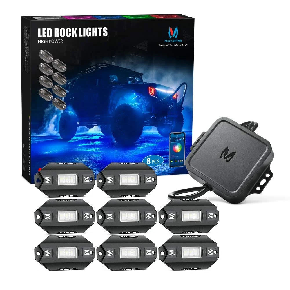 8 Pods RGBW LED Rock Lights with Bluetooth Controller V308