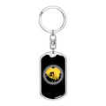 Stainless Steel or 18k Gold Swivel Dog Tag Keychain Q2258