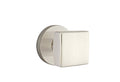 Satin Nickel Privacy Square Knob with Disk Rose D297