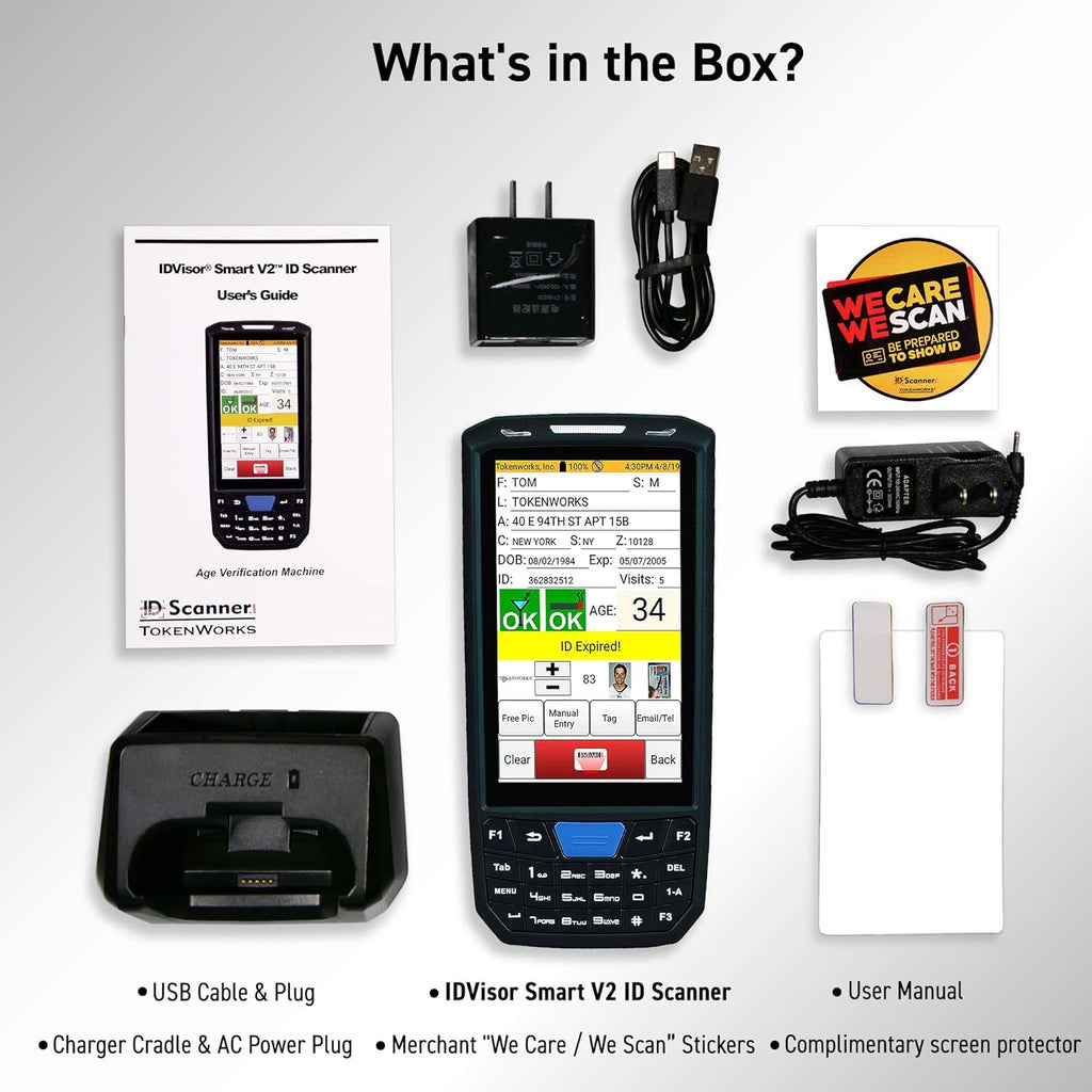 ID Scanner with Charger Cradle and Hand Strap C404
