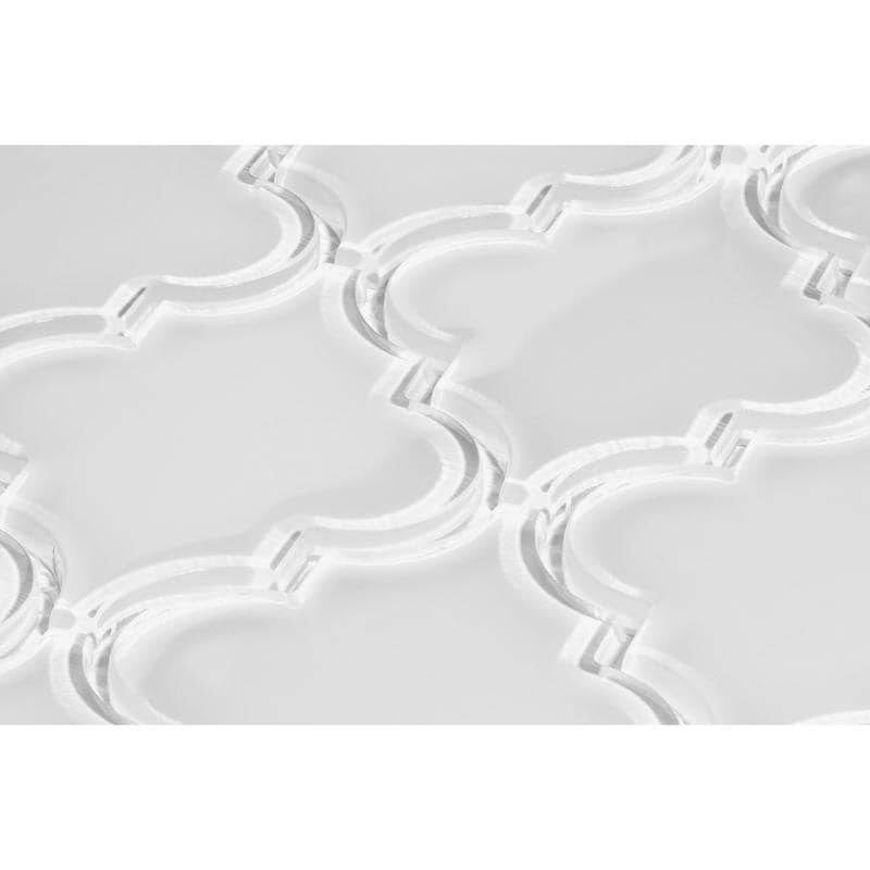 Glass Arabesque Tile Bright White B288210