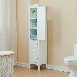 2 Door MDF Wood Bathroom Linen Cabinet Tower M964
