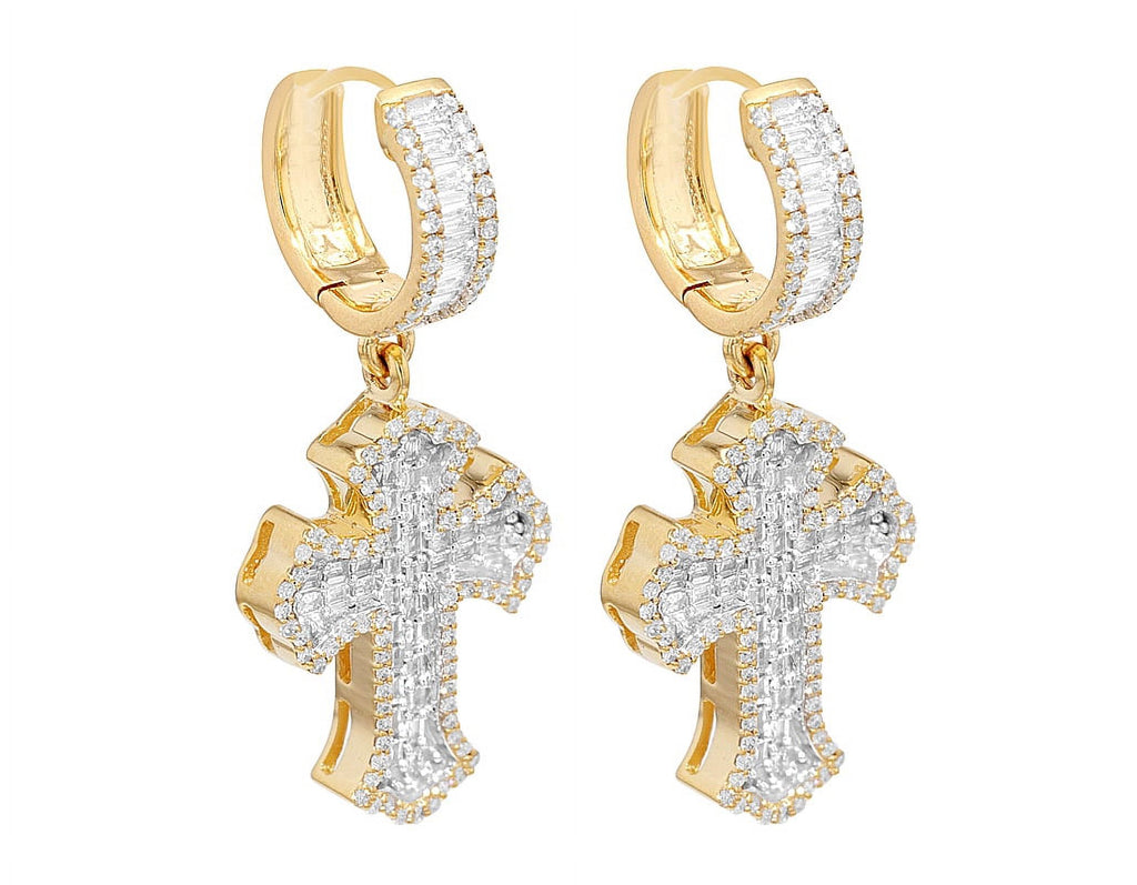 1.20 CT Diamond Dangle Drop Earrings White Gold Q7186