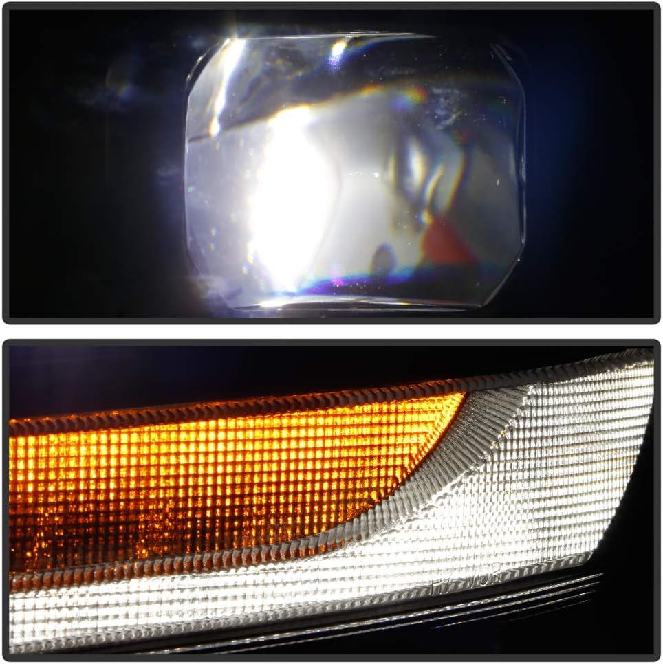 Black LED DRL Sequential Signal Dual Projector Headlights E8363