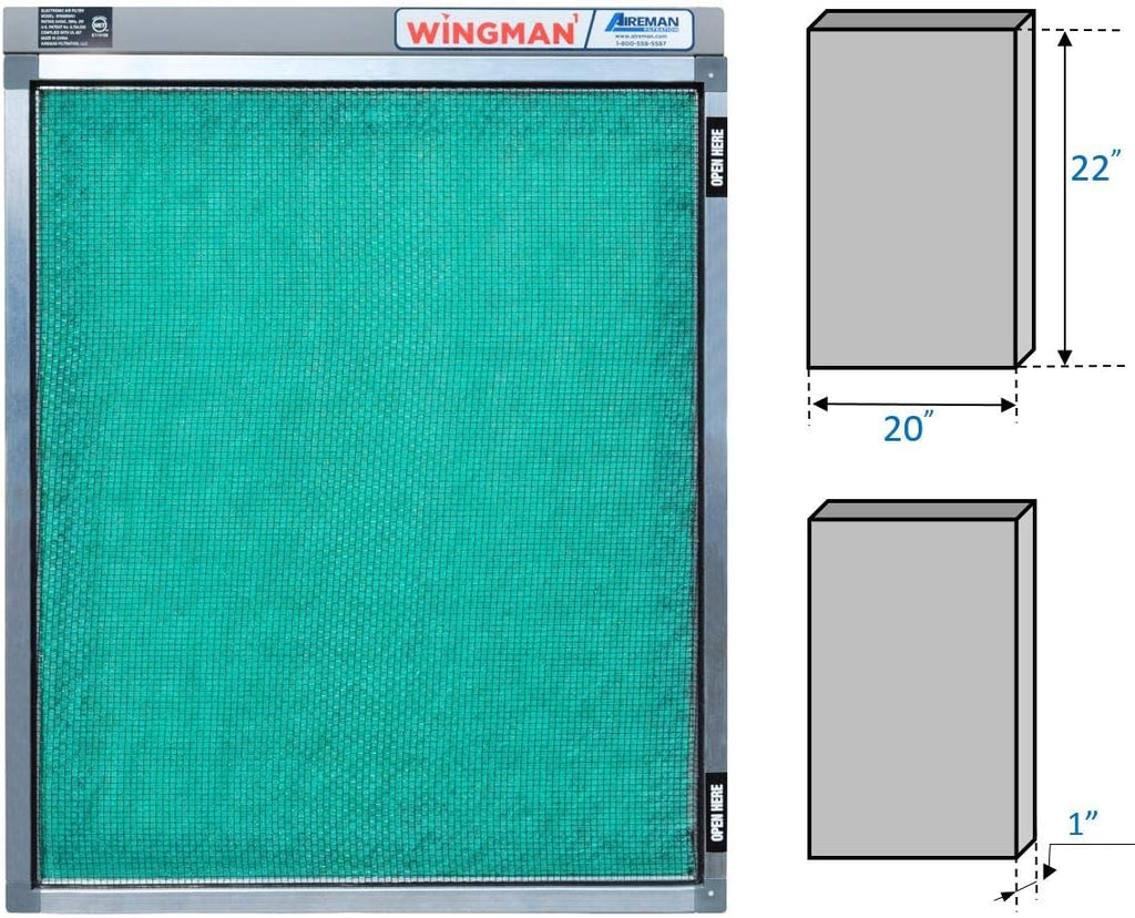 Electronic Air Filter with Year Supply of Replacement Pads (18x18x1) O846