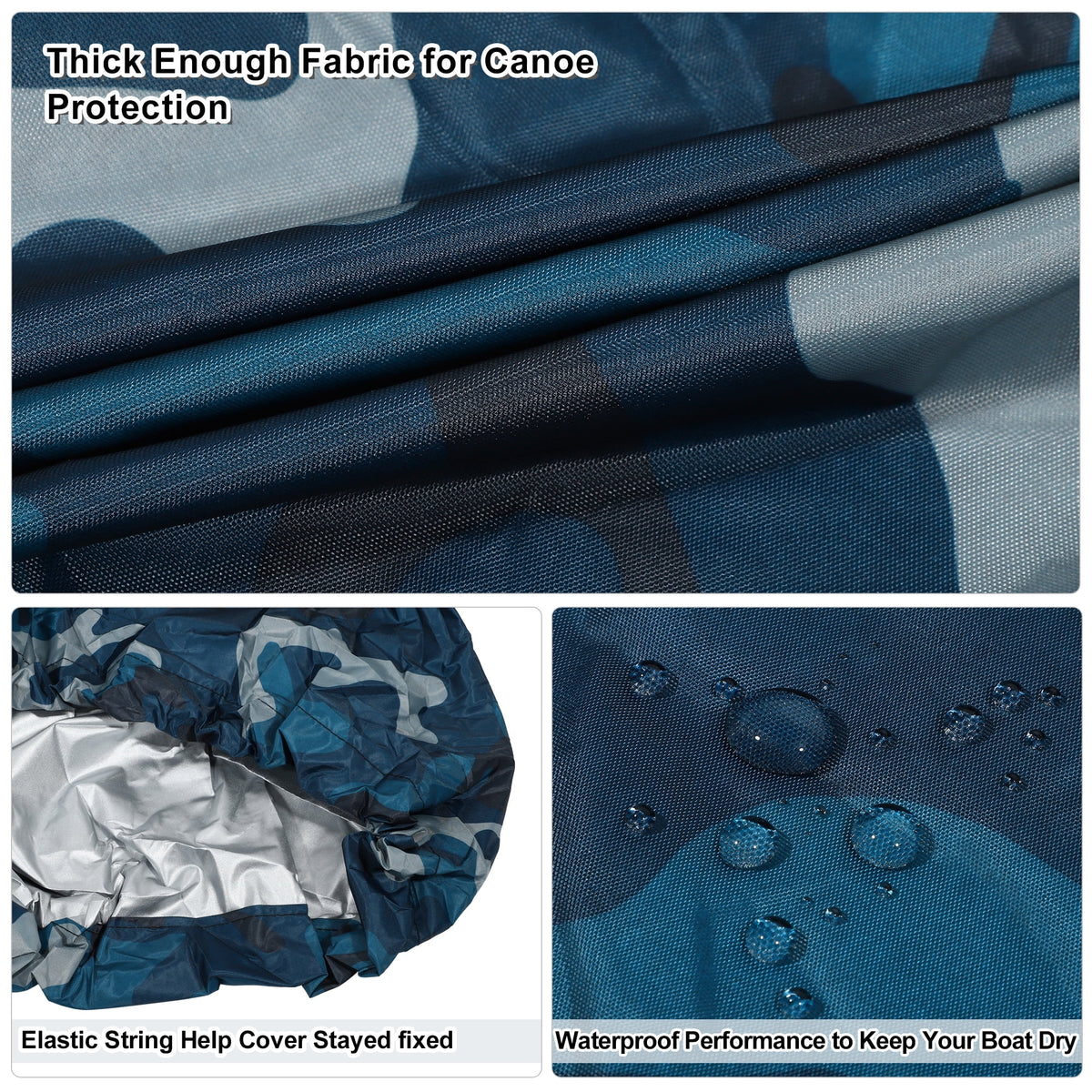Blue Camouflage 15.3ft-16.7ft Kayak Cover W354931
