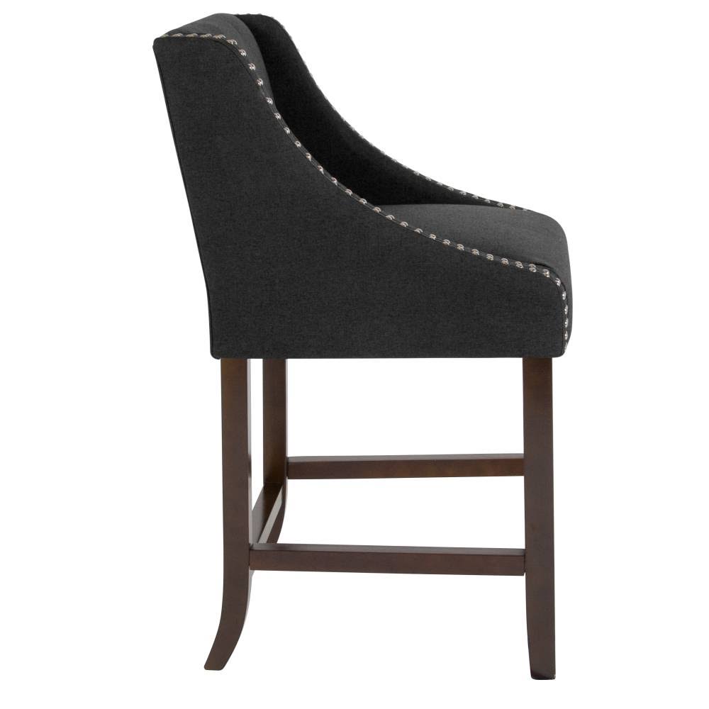 Light Gray Fabric Counter Height Stool T892