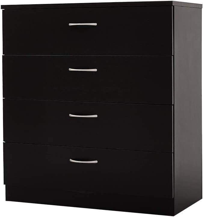 Black 4 Drawer Chest Dresser Z553456