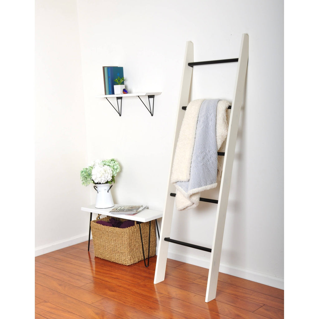 White Washed Wood Bracket Shelf S4686