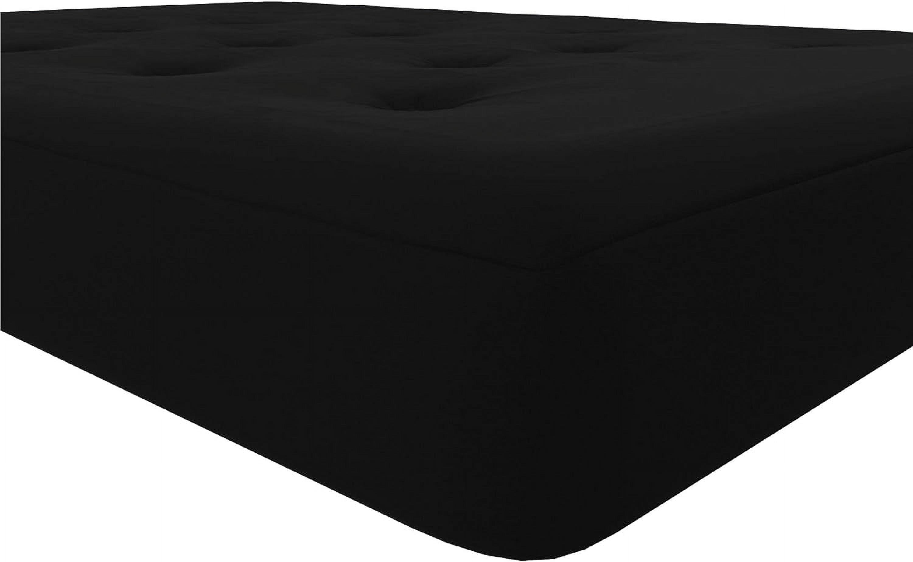8-Inch Pocket Spring Coil Futon Mattress, Polyester Linen, Full, Black N446398