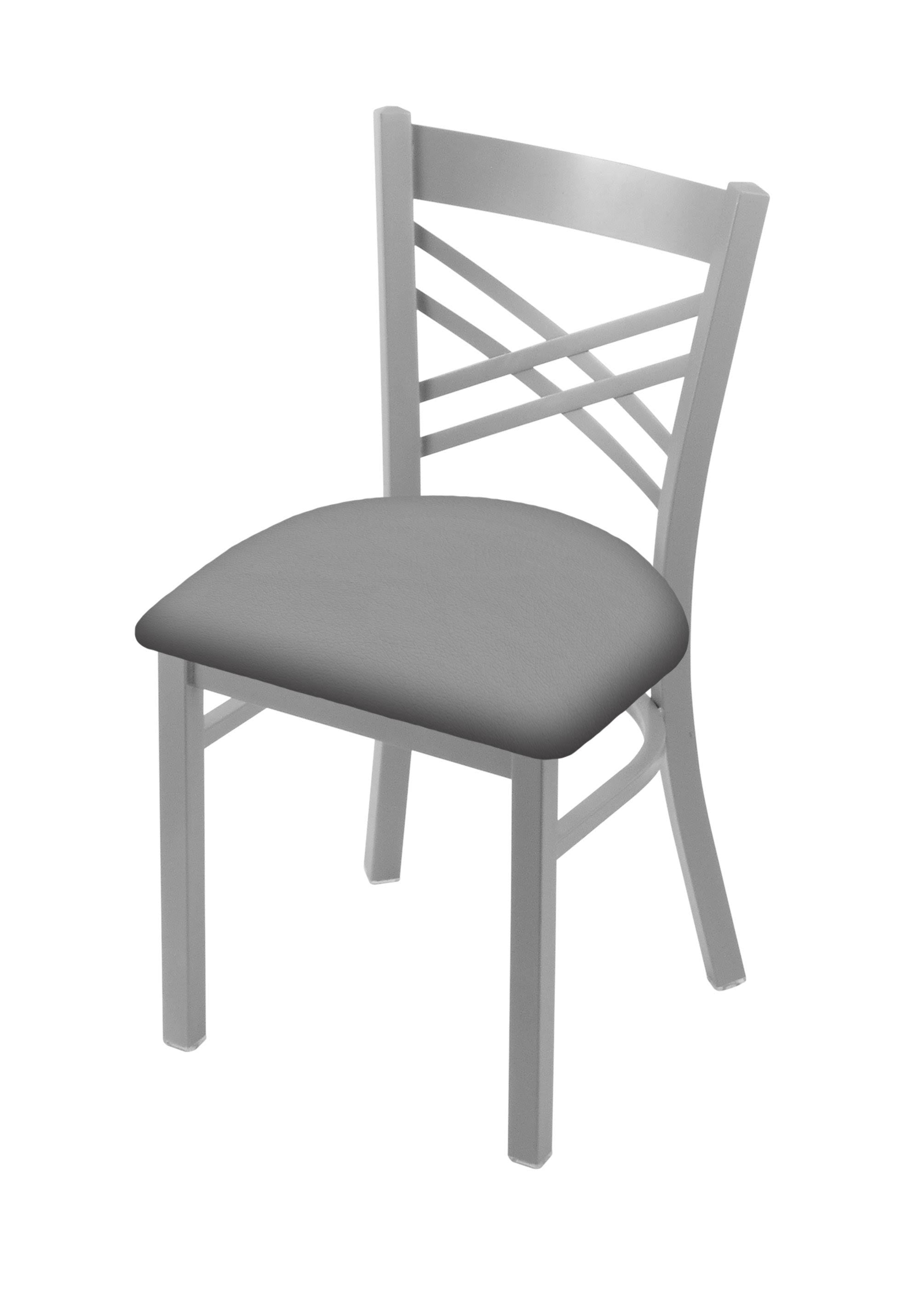 18x22 Chair with Anodized Nickel Finish, Dark Cherry Oak Seat B8352