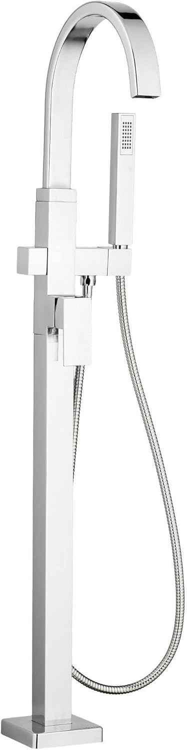 Polished Chrome Square Freestanding Tub Faucet U673