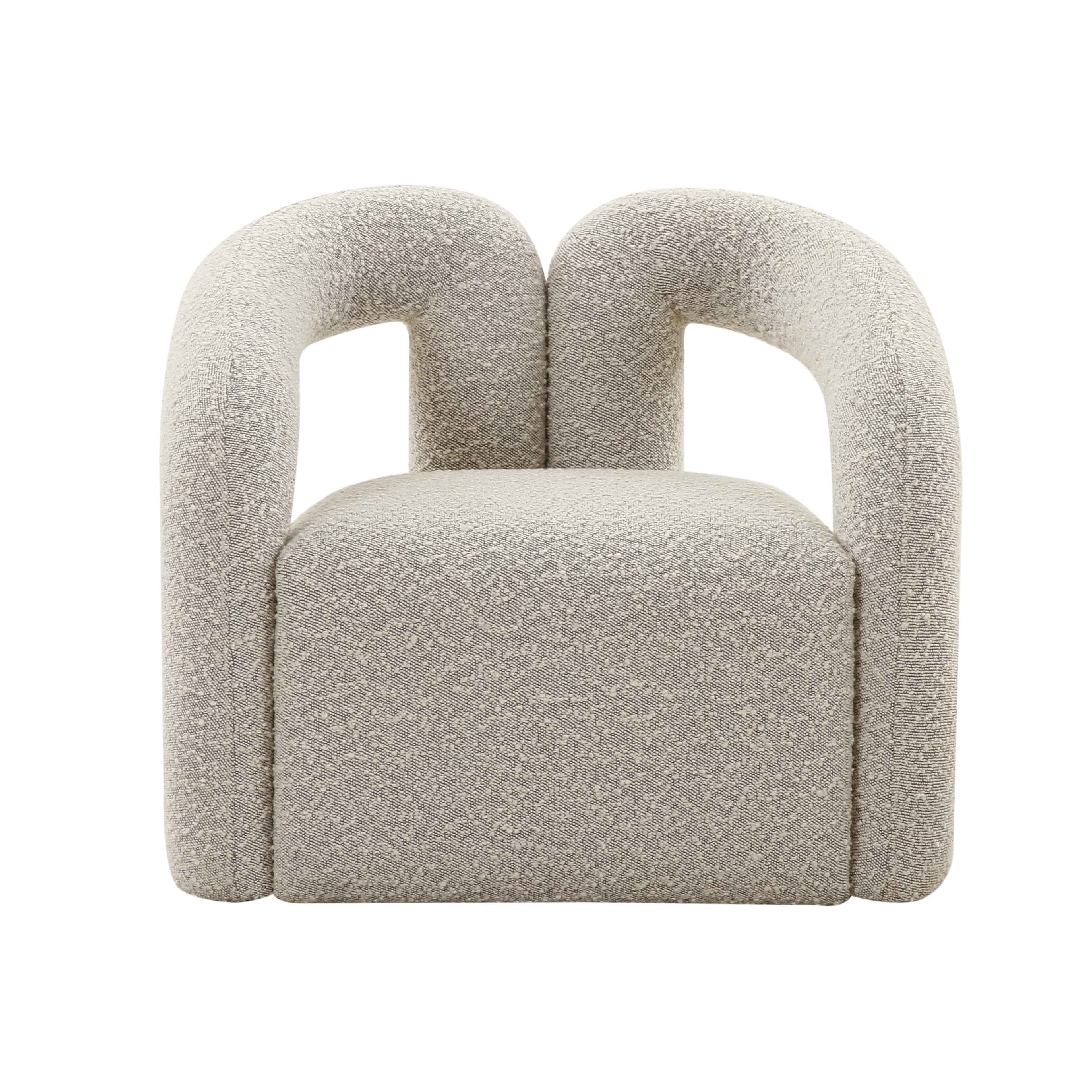 Grey Boucle Accent Chair E499
