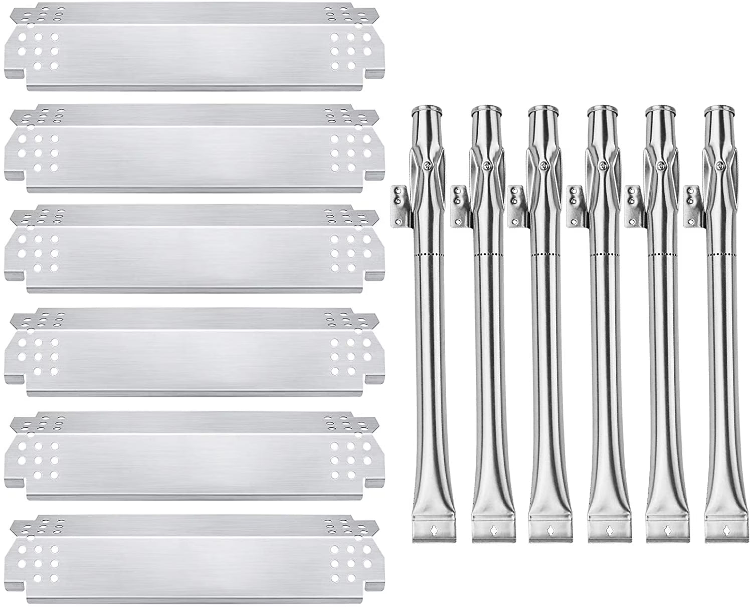 6-Pack Flame Tamers & Grill Burners Replacement for 6 Burner Gas Grills J6995