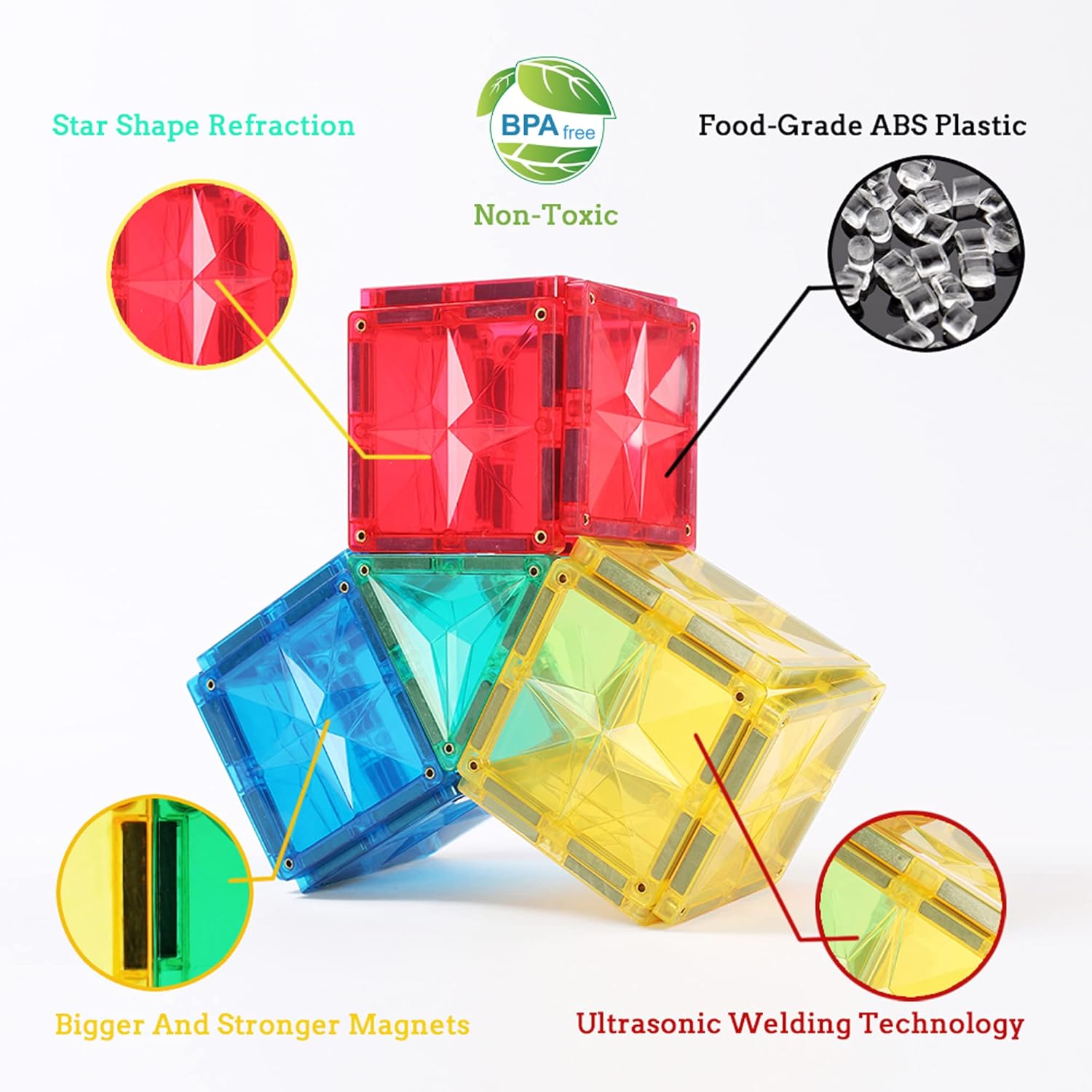 66PCS Magnetic Tiles Building Blocks G510663