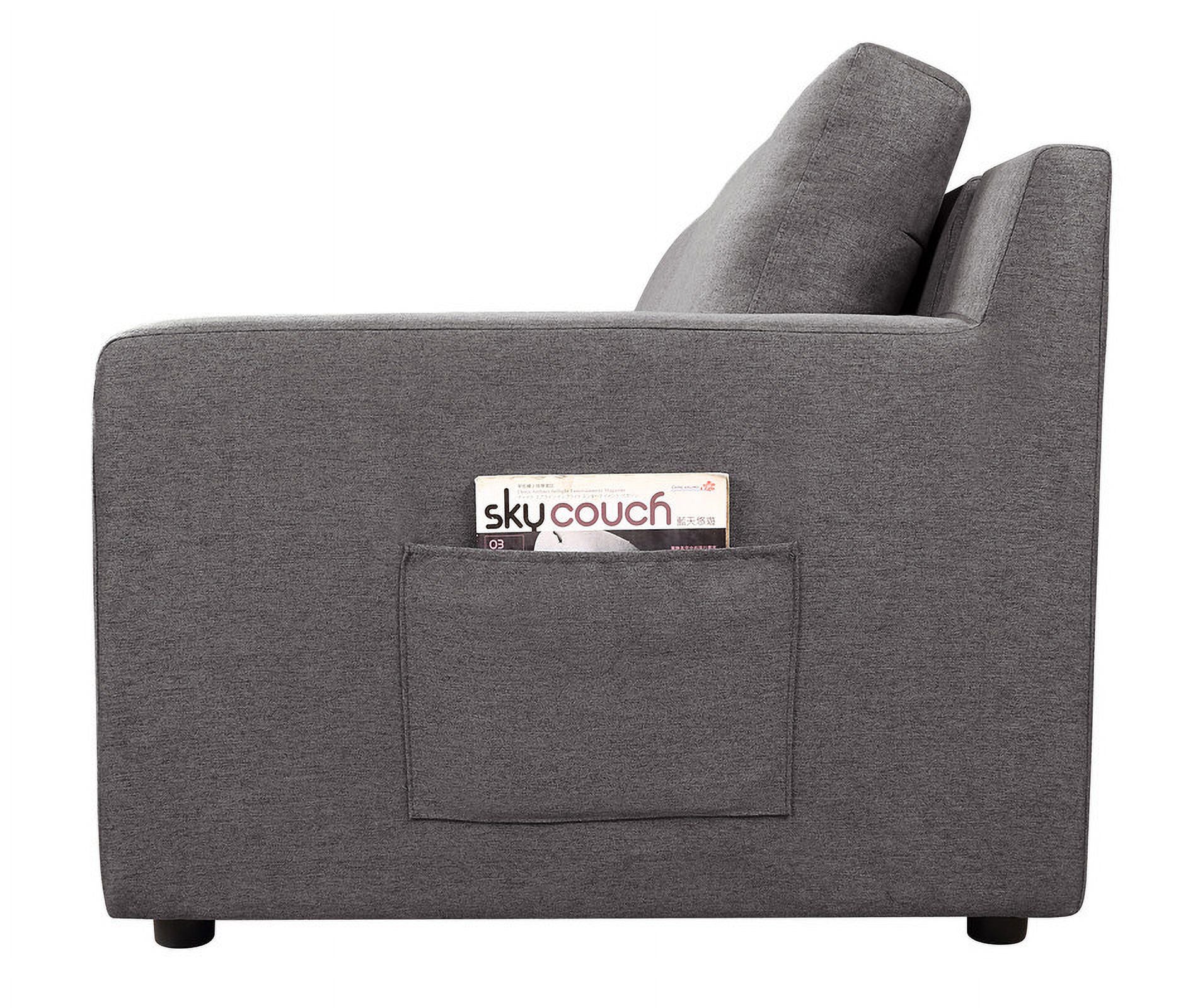 Gray Linen Sectional Sofa Chaise L820