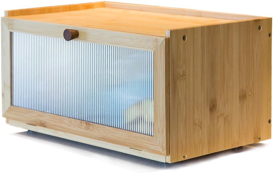 Bamboo Bread Box with Window, Pack of 2 Y79265